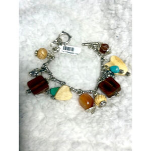 Brighton Retired NWT wood & gems bracelet